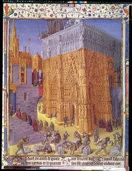Ms Fr 247 f.153v Costruzione del Tempio di Gerusalemme, illustrazione da 